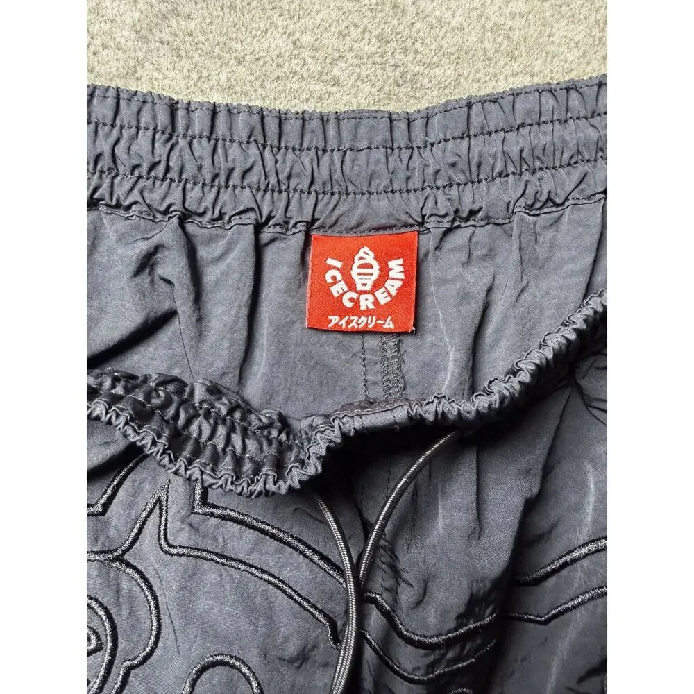 ICECREAM Black Pine Hiker Nylon Cargo Shorts M Running Dog